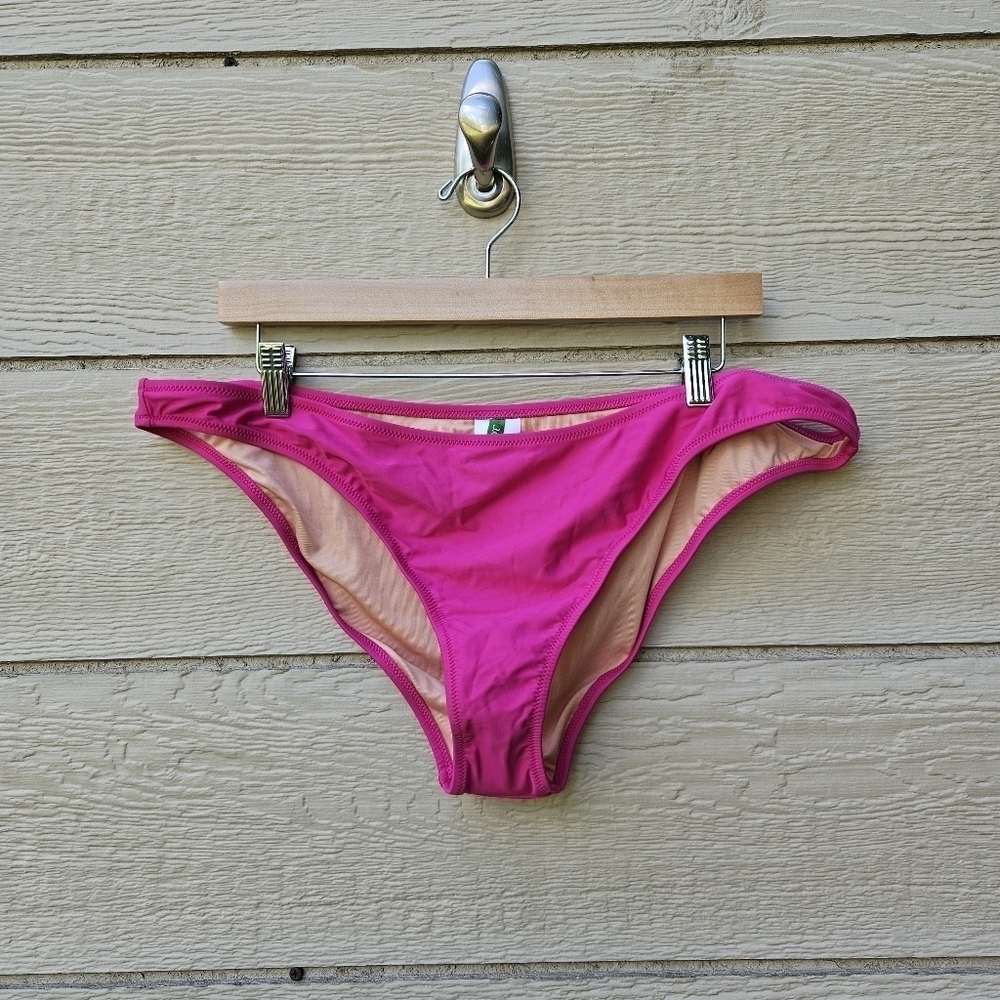 NWT J. Crew hot pink Heritage 1989 high-leg bikini bottom XXL